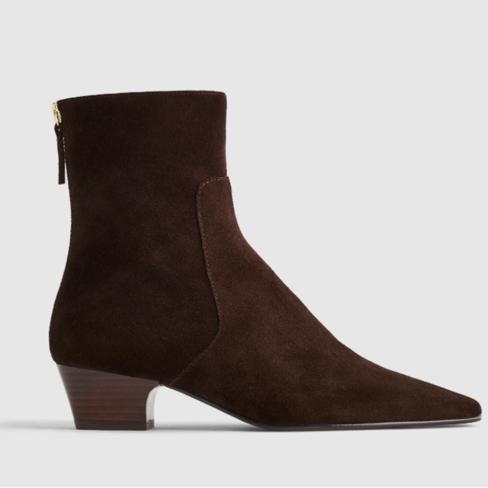 Madewell The Lexie Ankle Boot Dark Carob Suede Ankle Booties Women’s Size 9 1/2 - Picture 3 of 9